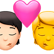 Emoji 🧑🏻‍❤️‍💋‍🧑 Bacio Tra Coppia: persona, persona, Carnagione Chiara, Nessun tono della pelle su Apple iOS 16.4.
