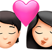 Emoji 🧑🏻‍❤️‍💋‍👩🏻 Bacio Tra Coppia: persona, Donna, Carnagione Chiara su Apple iOS 16.4.