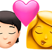 🧑🏻‍❤️‍💋‍👩 Emoji sich küssendes Paar: Person, Frau, helle Hautfarbe, Kein Hautton Apple iOS 16.4.