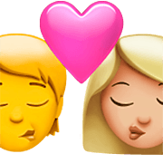 Emoji 🧑‍❤️‍💋‍👩🏼 Bacio Tra Coppia: persona, Donna, Nessun tono della pelle, Carnagione Abbastanza Chiara su Apple iOS 16.4.
