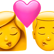 👩‍❤️‍💋‍👨 Emoji sich küssendes Paar: Frau, Mann Apple iOS 16.4.