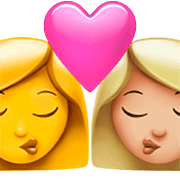 👩‍❤️‍💋‍👩🏼 Emoji Beso - Mujer, Mujer: Tono De Piel Claro Medio en Apple iOS 16.4.