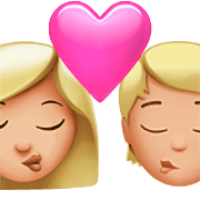 Emoji 👩🏼‍❤️‍💋‍🧑🏼 Bacio Tra Coppia: Donna, persona, Carnagione Abbastanza Chiara su Apple iOS 16.4.