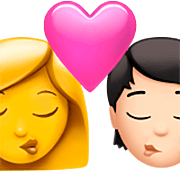 👩‍❤️‍💋‍🧑🏻 Emoji Beso: Mujer, Persona, Sin tono de piel, Tono De Piel Claro en Apple iOS 16.4.