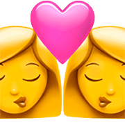 👩‍❤️‍💋‍👩 Emoji sich küssendes Paar: Frau, Frau Apple iOS 16.4.