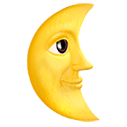 🌜 Emoji Luna De Cuarto Menguante Con Cara en Apple iOS 16.4.