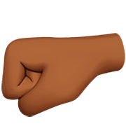 🤛🏾 Emoji Punho Esquerdo: Pele Morena Escura na Apple iOS 16.4.
