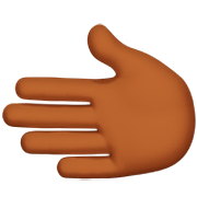 Emoji 🫲🏾 Mano Sinistra: Carnagione Abbastanza Scura su Apple iOS 16.4.