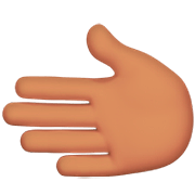 Emoji 🫲🏽 Mano Sinistra: Carnagione Olivastra su Apple iOS 16.4.