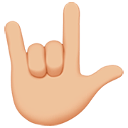 Emoji 🤟🏼 Gesto Ti Amo: Carnagione Abbastanza Chiara su Apple iOS 16.4.