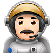 👨🏻‍🚀 Emoji Astronaut: helle Hautfarbe Apple iOS 16.4.