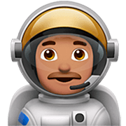 👨🏽‍🚀 Emoji Astronauta Hombre: Tono De Piel Medio en Apple iOS 16.4.