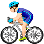 🚴🏻‍♂️ Emoji Homem Ciclista: Pele Clara na Apple iOS 16.4.