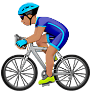 Emoji 🚴🏽‍♂️ Ciclista Uomo: Carnagione Olivastra su Apple iOS 16.4.
