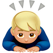 Emoji 🙇🏼‍♂️ Uomo Che Fa Inchino Profondo: Carnagione Abbastanza Chiara su Apple iOS 16.4.