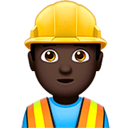 👷🏿‍♂️ Emoji Obrero Hombre: Tono De Piel Oscuro en Apple iOS 16.4.