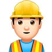 👷🏻‍♂️ Emoji Obrero Hombre: Tono De Piel Claro en Apple iOS 16.4.