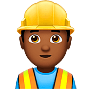 👷🏾‍♂️ Emoji Bauarbeiter: mitteldunkle Hautfarbe Apple iOS 16.4.