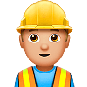 👷🏼‍♂️ Emoji Obrero Hombre: Tono De Piel Claro Medio en Apple iOS 16.4.