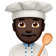 Émoji 👨🏿‍🍳 Cuisinier : Peau Foncée sur Apple iOS 16.4.