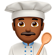 👨🏾‍🍳 Emoji Cozinheiro: Pele Morena Escura na Apple iOS 16.4.