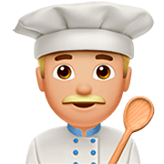 Émoji 👨🏼‍🍳 Cuisinier : Peau Moyennement Claire sur Apple iOS 16.4.