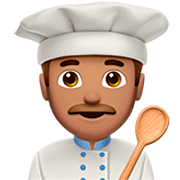 👨🏽‍🍳 Emoji Cozinheiro: Pele Morena na Apple iOS 16.4.
