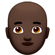 👨🏿‍🦲 Emoji Mann: dunkle Hautfarbe, Glatze Apple iOS 16.4.