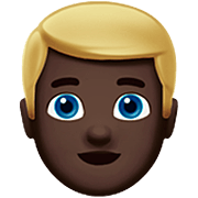👱🏿‍♂️ Emoji Hombre Rubio: Tono De Piel Oscuro en Apple iOS 16.4.