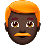 👨🏿‍🦰 Emoji Homem: Pele Escura E Cabelo Vermelho na Apple iOS 16.4.