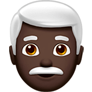 👨🏿‍🦳 Emoji Mann: dunkle Hautfarbe, weißes Haar Apple iOS 16.4.