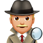 🕵🏼‍♂️ Emoji Detektiv: mittelhelle Hautfarbe Apple iOS 16.4.