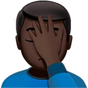 🤦🏿‍♂️ Emoji sich an den Kopf fassender Mann: dunkle Hautfarbe Apple iOS 16.4.