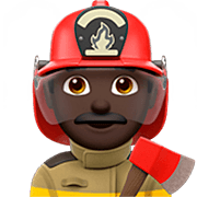 Emoji 👨🏿‍🚒 Pompiere Uomo: Carnagione Scura su Apple iOS 16.4.