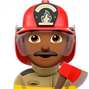 Emoji 👨🏾‍🚒 Pompiere Uomo: Carnagione Abbastanza Scura su Apple iOS 16.4.