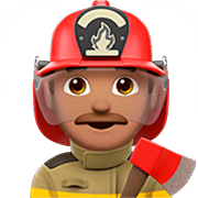 Emoji 👨🏽‍🚒 Pompiere Uomo: Carnagione Olivastra su Apple iOS 16.4.