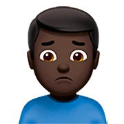🙍🏿‍♂️ Emoji Hombre Frunciendo El Ceño: Tono De Piel Oscuro en Apple iOS 16.4.