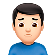 🙍🏻‍♂️ Emoji missmutiger Mann: helle Hautfarbe Apple iOS 16.4.