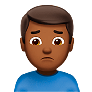 🙍🏾‍♂️ Emoji missmutiger Mann: mitteldunkle Hautfarbe Apple iOS 16.4.