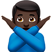 🙅🏿‍♂️ Emoji Mann mit überkreuzten Armen: dunkle Hautfarbe Apple iOS 16.4.