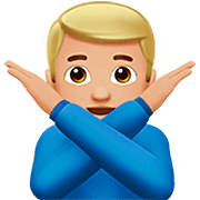 🙅🏼‍♂️ Emoji Hombre Haciendo El Gesto De «no»: Tono De Piel Claro Medio en Apple iOS 16.4.