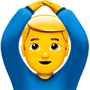 🙆‍♂️ Emoji Mann mit Händen auf dem Kopf Apple iOS 16.4.