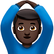 Emoji 🙆🏿‍♂️ Uomo Con Gesto OK: Carnagione Scura su Apple iOS 16.4.