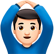 Emoji 🙆🏻‍♂️ Uomo Con Gesto OK: Carnagione Chiara su Apple iOS 16.4.