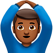 Emoji 🙆🏾‍♂️ Uomo Con Gesto OK: Carnagione Abbastanza Scura su Apple iOS 16.4.
