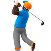 🏌🏿‍♂️ Emoji Hombre Jugando Al Golf: Tono De Piel Oscuro en Apple iOS 16.4.