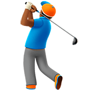🏌🏾‍♂️ Emoji Hombre Jugando Al Golf: Tono De Piel Oscuro Medio en Apple iOS 16.4.
