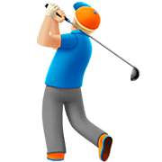 🏌🏼‍♂️ Emoji Hombre Jugando Al Golf: Tono De Piel Claro Medio en Apple iOS 16.4.