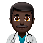 Emoji 👨🏿‍⚕️ Operatore Sanitario: Carnagione Scura su Apple iOS 16.4.