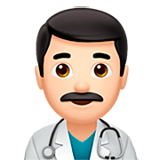 Emoji 👨🏻‍⚕️ Operatore Sanitario: Carnagione Chiara su Apple iOS 16.4.